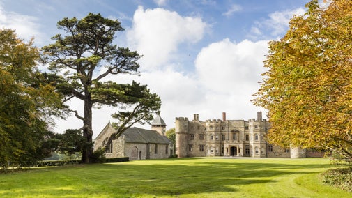 Autumn exterior of Croft Castle, Herefordshire